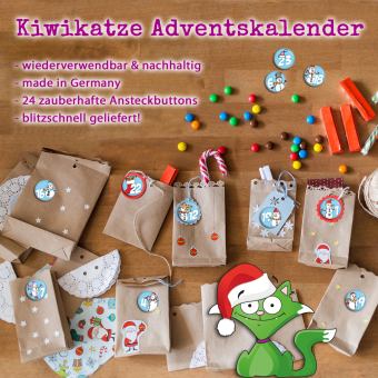 Adventskalender Schneemänner Set 1-24 Buttons Anstecker